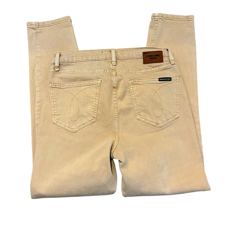 Calvin Klein High Tan Khaki Rise Slim Fit Pants Jeans Tan Size: 28 - Picture 3 of 8
